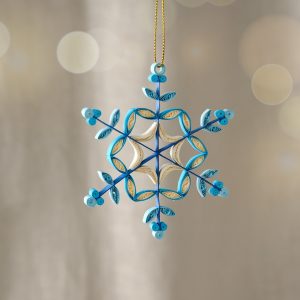 Khoe Quilled Blue Snowflake Ornament